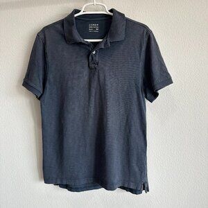 J.Crew Faded Navy Blue 100% Cotton Short Sleeve Polo Shirt Top